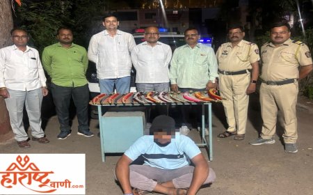 विनापरवाना धारदार शस्त्र बाळगणाऱ्या इसमाला पोलिसांनी केली अटक; 10 तलवारीसह 20 हजारांचा मुद्देमाल जप्त