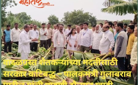 वादळग्रस्त शेतकऱ्यांच्या मदतीसाठी सरकार कटिबद्ध – पालकमंत्री गुलाबराव पाटील यांची पाहणी दौऱ्यात ग्वाही