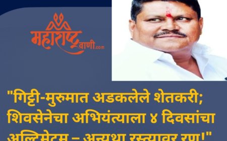 "गिट्टी-मुरुमात अडकलेले शेतकरी; शिवसेनेचा अभियंत्याला ४ दिवसांचा अल्टिमेटम – अन्यथा रस्त्यावर रण!"
