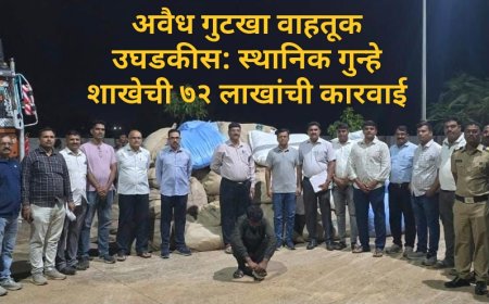 अवैध गुटखा वाहतूक उघडकीस: स्थानिक गुन्हे शाखेची ७२ लाखांची कारवाई