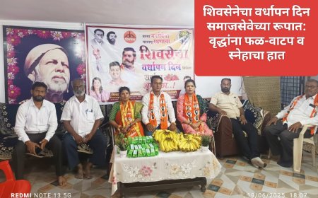 शिवसेनेचा वर्धापन दिन समाजसेवेच्या रूपात: वृद्धांना फळ-वाटप व स्नेहाचा हात