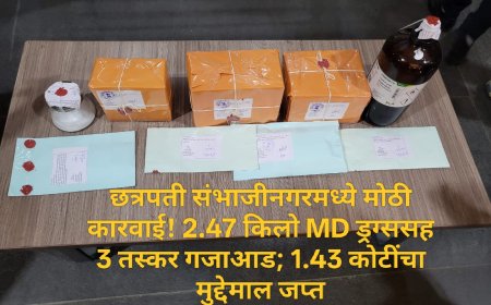 छत्रपती संभाजीनगरमध्ये मोठी कारवाई! 2.47 किलो MD ड्रग्ससह 3 तस्कर गजाआड; 1.43 कोटींचा मुद्देमाल जप्त