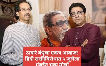 ठाकरे बंधूंचा एकत्र आवाज! हिंदी सक्तीविरोधात ५ जुलैला मुंबईत भव्य मोर्चा