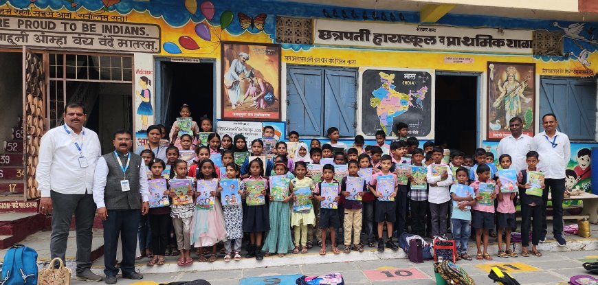 छत्रपती प्राथमिक शाळेत उत्साहात शाळा प्रवेशोत्सव आणि मोफत पाठ्यपुस्तक वाटप