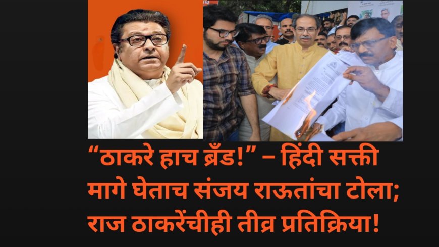 “ठाकरे हाच ब्रँड!” – हिंदी सक्ती मागे घेताच संजय राऊतांचा टोला; राज ठाकरेंचीही तीव्र प्रतिक्रिया!