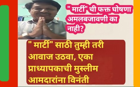 " मार्टी" साठी तुम्ही तरी आवाज उठवा, एका प्राध्यापकाची मुस्लीम आमदारांना विनंती