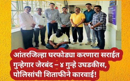 आंतरजिल्हा घरफोड्या करणारा सराईत गुन्हेगार जेरबंद – ४ गुन्हे उघडकीस, पोलिसांची शिताफीने कारवाई!