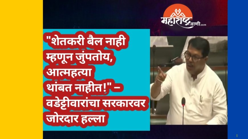"शेतकरी बैल नाही म्हणून जुंपतोय, आत्महत्या थांबत नाहीत!" – वडेट्टीवारांचा सरकारवर जोरदार हल्ला