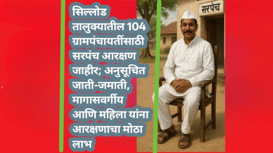 सिल्लोड तालुक्यातील 104 ग्रामपंचायतींसाठी सरपंच आरक्षण जाहीर; अनुसूचित जाती-जमाती, मागासवर्गीय आणि महिला यांना आरक्षणाचा मोठा लाभ