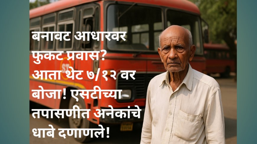 बनावट आधारवर फुकट प्रवास? आता थेट ७/१२ वर बोजा! एसटीच्या तपासणीत अनेकांचे धाबे दणाणले!