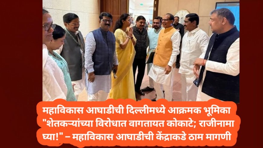 महाविकास आघाडीची दिल्लीमध्ये आक्रमक भूमिका  "शेतकऱ्यांच्या विरोधात वागतायत कोकाटे; राजीनामा घ्या!" – महाविकास आघाडीची केंद्राकडे ठाम मागणी