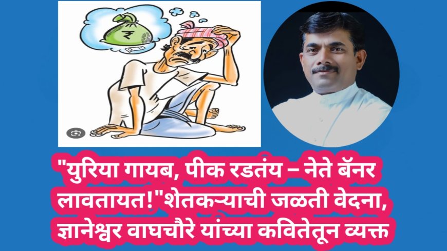 "युरिया गायब, पीक रडतंय – नेते बॅनर लावतायत!" शेतकऱ्याची जळती वेदना, ज्ञानेश्वर वाघचौरे यांच्या कवितेतून व्यक्त
