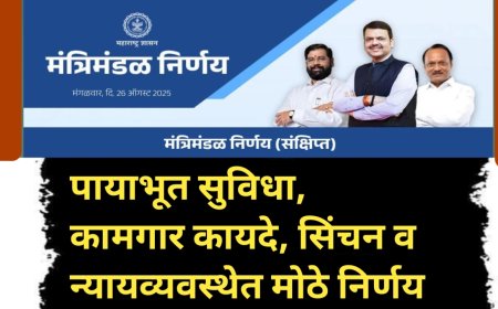 मंत्रिमंडळ निर्णय : पायाभूत सुविधा, कामगार कायदे, सिंचन व न्यायव्यवस्थेत मोठे निर्णय