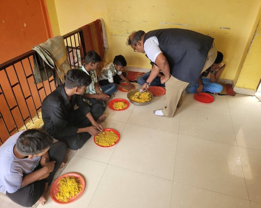 हर्षवर्धन सपकाळ यांच्या वाढदिवसानिमित्त साईबाबा अनाथ आश्रमात भोजनदान
