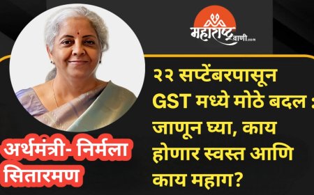 २२ सप्टेंबरपासून GST मध्ये मोठे बदल : जाणून घ्या, काय होणार स्वस्त आणि काय महाग?
