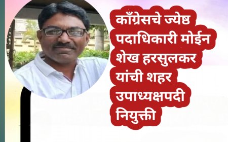 काँग्रेसचे ज्येष्ठ पदाधिकारी मोईन शेख हरसुलकर यांची शहर उपाध्यक्षपदी नियुक्ती