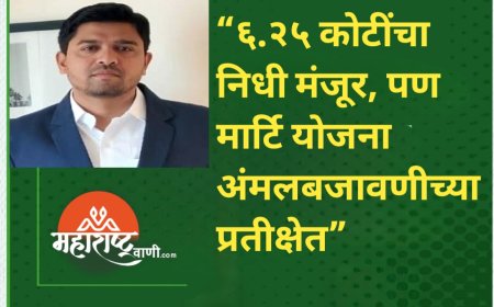 “६.२५ कोटींचा निधी मंजूर, पण मार्टि योजना अंमलबजावणीच्या प्रतीक्षेत”