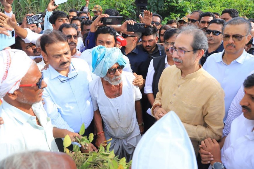 कर्जमाफीचा आवाज बुलंद; उद्धव ठाकरे-हर्षवर्धन सपकाळांचा अतिवृष्टीग्रस्त भागांना दौरा!"४७% खरीप हंगाम वाया; उद्धव ठाकरे म्हणाले – कर्जमाफी न दिल्यास आंदोलन!"