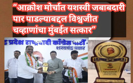 “आक्रोश मोर्चात यशस्वी जबाबदारी पार पाडल्याबद्दल विश्वजीत चव्हाणांचा मुंबईत सत्कार”