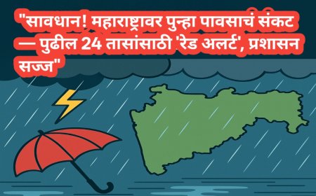 "सावधान! महाराष्ट्रावर पुन्हा पावसाचं संकट — पुढील 24 तासांसाठी 'रेड अलर्ट', प्रशासन सज्ज"