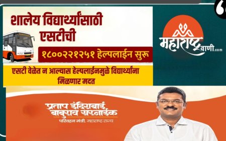 "शालेय विद्यार्थी-विद्यार्थिनींसाठी एसटीची 1800 221 251 हेल्पलाईन सुरू - परिवहन मंत्री प्रताप सरनाईक"