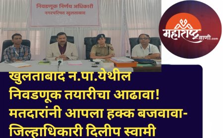 खुलताबाद न.पा.येथील निवडणूक तयारीचा आढावा मतदारांनी आपला हक्क बजवावा- जिल्हाधिकारी दिलीप स्वामी