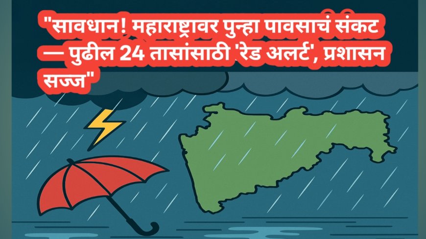 "सावधान! महाराष्ट्रावर पुन्हा पावसाचं संकट — पुढील 24 तासांसाठी 'रेड अलर्ट', प्रशासन सज्ज"