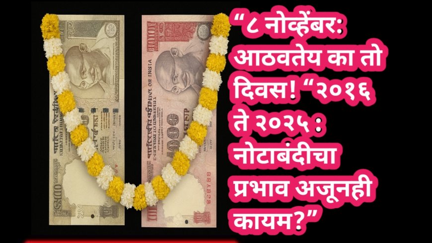 “८ नोव्हेंबर: आठवतेय का तो दिवस! “२०१६ ते २०२५ : नोटाबंदीचा प्रभाव अजूनही कायम?”