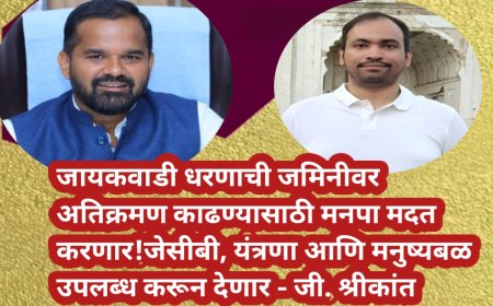 जायकवाडी धरणाची जमिनीवर अतिक्रमण काढण्यासाठी मनपा मदत करणार!जेसीबी, यंत्रणा आणि मनुष्यबळ उपलब्ध करून देणार - जी. श्रीकांत
