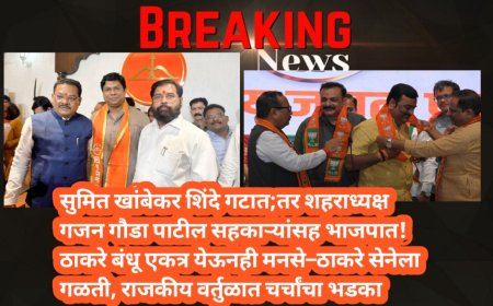 सुमित खांबेकर शिंदे गटात;तर शहराध्यक्ष गजन गौडा पाटील सहकाऱ्यांसह भाजपात! ठाकरे बंधू एकत्र येऊनही मनसे–ठाकरे सेनेला गळती, राजकीय वर्तुळात चर्चांचा भडका