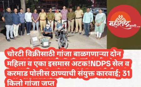 चोरटी विक्रीसाठी गांजा बाळगणाऱ्या दोन महिला व एका इसमास अटक!NDPS सेल व करमाड पोलीस ठाण्याची संयुक्त कारवाई; 31 किलो गांजा जप्त