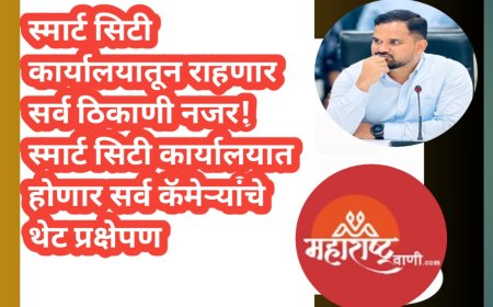 स्मार्ट सिटी कार्यालयातून राहणार सर्व ठिकाणी नजर!स्मार्ट सिटी कार्यालयात होणार सर्व कॅमेऱ्यांचे थेट प्रक्षेपण