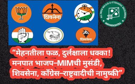 “मेहनतीला फळ, दुर्लक्षाला धक्का! मनपात भाजप–MIMची मुसंडी, शिवसेना, काँग्रेस–राष्ट्रवादीची नामुष्की”