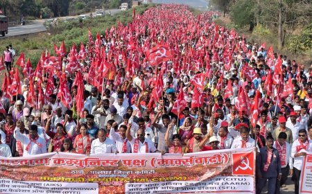 ५० हजार शेतकरी-कामगारांचा महाआक्रोश! चारोटी ते पालघर ‘लाल लाट’ – मागण्या मान्य होईपर्यंत ठाण मांडणार
