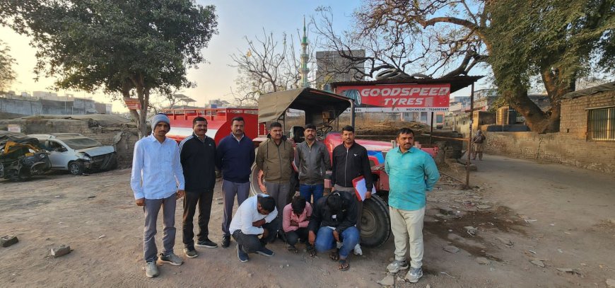 **पाणी वाहतुकीच्या ट्रॅक्टर-टँकर चोरीचा पर्दाफाश! स्थानिक गुन्हे शाखेची धडाकेबाज कारवाई – आरोपी जेरबंद, 3.66 लाखांचा मुद्देमाल जप्त**