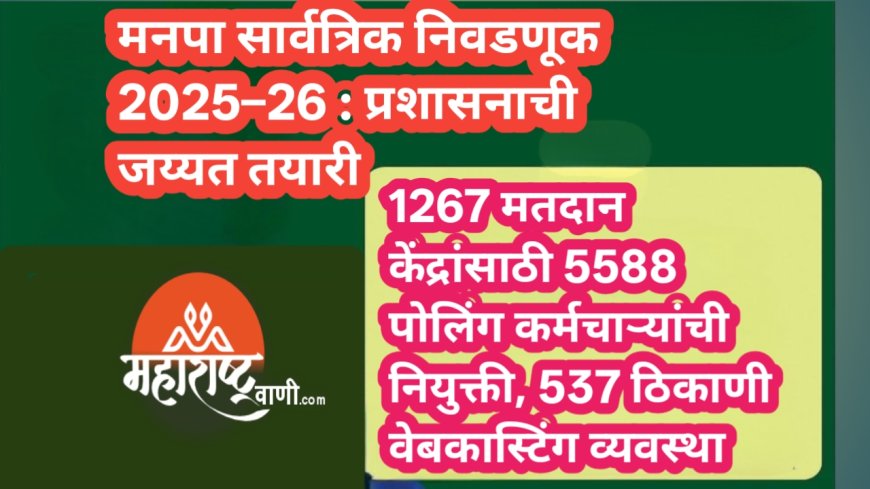मनपा सार्वत्रिक निवडणूक 2025–26 : प्रशासनाची जय्यत तयारी