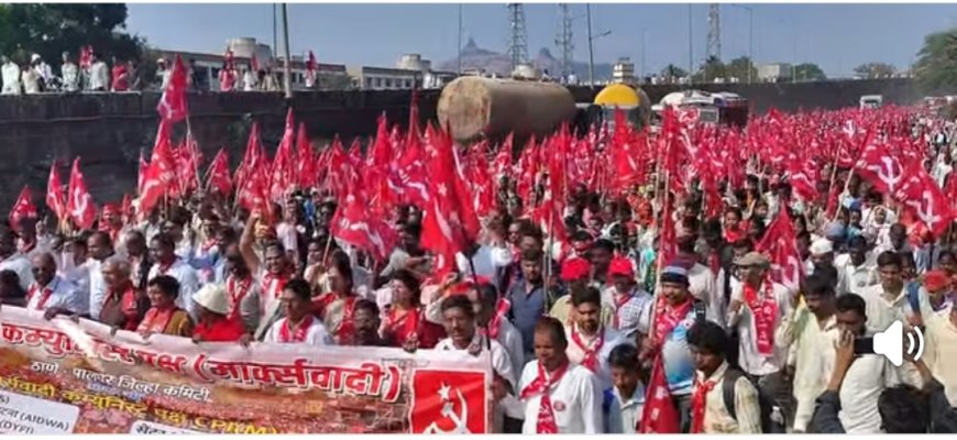 ५० हजार शेतकरी-कामगारांचा महाआक्रोश! चारोटी ते पालघर ‘लाल लाट’ – मागण्या मान्य होईपर्यंत ठाण मांडणार