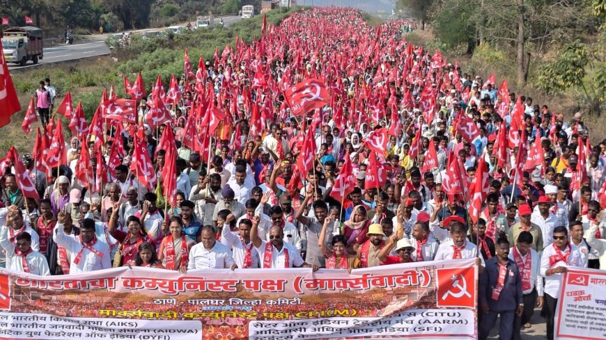 ५० हजार शेतकरी-कामगारांचा महाआक्रोश! चारोटी ते पालघर ‘लाल लाट’ – मागण्या मान्य होईपर्यंत ठाण मांडणार