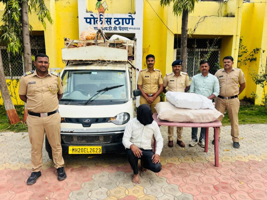 २ लाख १९ हजारांचा प्रतिबंधित गुटखा गाडीसह जप्त; MIDC पैठण पोलिसांची धडाकेबाज कारवाई