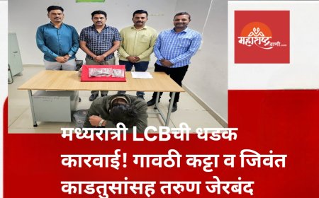 मध्यरात्री LCBची धडक कारवाई! गावठी कट्टा व जिवंत काडतुसांसह तरुण जेरबंद