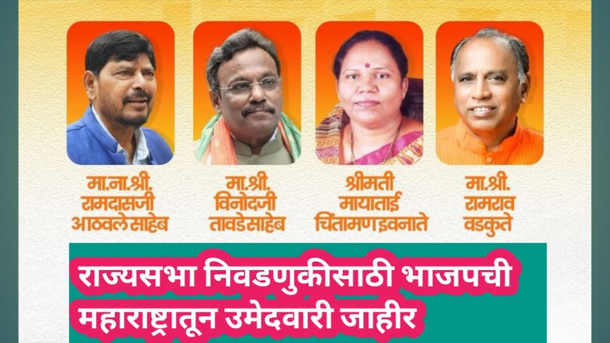 राज्यसभा निवडणुकीसाठी भाजपची महाराष्ट्रातून उमेदवारी जाहीर