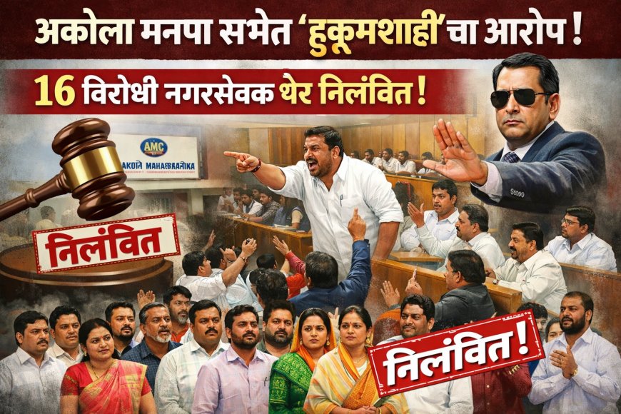अकोला मनपा सभेत ‘हुकूमशाही’चा आरोप; 16 विरोधी नगरसेवक थेट निलंबित!
