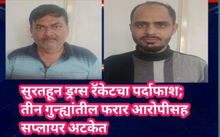 सुरतहून ड्रग्स रॅकेटचा पर्दाफाश; तीन गुन्ह्यांतील फरार आरोपीसह सप्लायर अटकेत