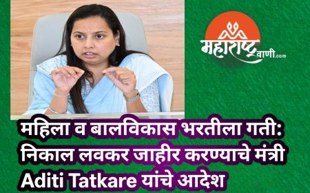 महिला व बालविकास भरतीला गती: निकाल लवकर जाहीर करण्याचे मंत्री Aditi Tatkare यांचे आदेश