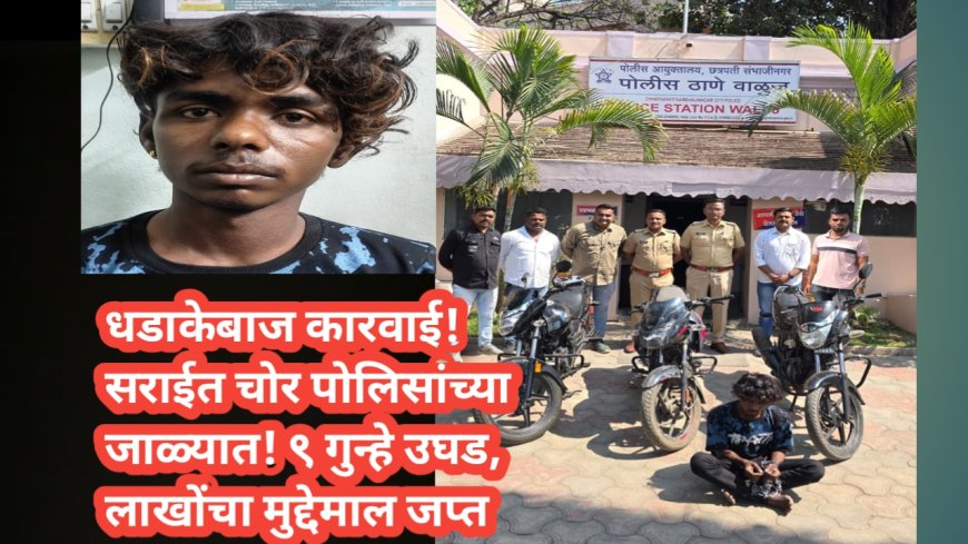 धडाकेबाज कारवाई! सराईत चोर पोलिसांच्या जाळ्यात — ९ गुन्हे उघड, लाखोंचा मुद्देमाल जप्त