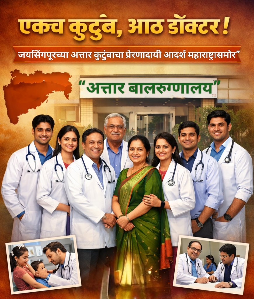 “एकच कुटुंब, आठ डॉक्टर! जयसिंगपूरच्या अत्तार कुटुंबाचा प्रेरणादायी आदर्श महाराष्ट्रासमोर”