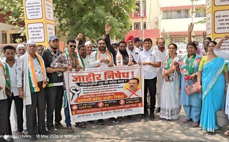 “शेतकऱ्यांचा आवाज दाबणारांना किसान काँग्रेसचा इशारा!” पालकमंत्री संजय शिरसाठ यांच्या निषेधार्थ जिल्हाधिकारी कार्यालयासमोर जोरदार आंदोलन