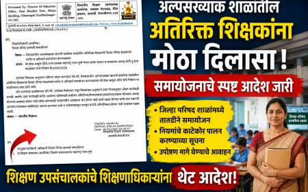 अल्पसंख्याक शाळांतील अतिरिक्त शिक्षकांना दिलासा! जिल्हा परिषद शाळांमध्ये तातडीने समायोजनाचे शिक्षण उपसंचालकांचे आदेश