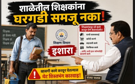 “शाळेतील शिक्षकांना घरगडी समजू नका!” संस्था चालकांना शिक्षण विभागाचा इशारा; खासगी कामे करवून घेतल्यास थेट शिस्तभंग कारवाई