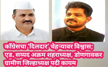 काँग्रेसचा ‘दिलदार’ चेहऱ्यावर विश्वास; एड. सय्यद अक्रम शहराध्यक्ष, डोणगावकर ग्रामीण जिल्हाध्यक्ष पदी कायम